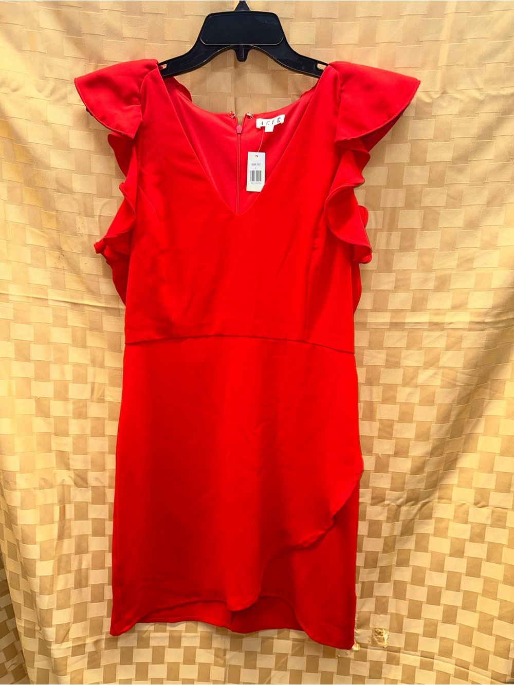 TCEC Red Ruffle Sleeve Mini Dress - Picture 3 of 4